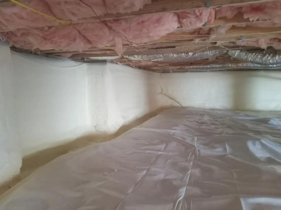 Crawl space encapsulation with closed-cell spray foam for Attic Insulation in Fulton